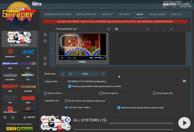 skraper media type video selection