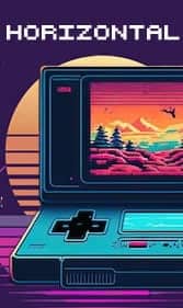 Handheld gaming consoles with horizontal screen layout for portable gaming experiences.